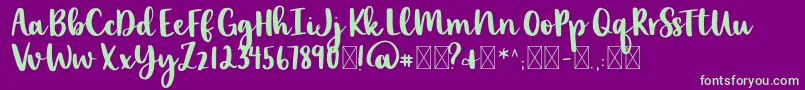 lexi new Font – Green Fonts on Purple Background