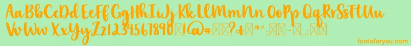 lexi new-Schriftart – Orangefarbene Schriften auf grünem Hintergrund