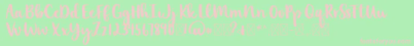 lexi new-fontti – vaaleanpunaiset fontit vihreällä taustalla