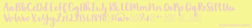 lexi new Font – Pink Fonts on Yellow Background