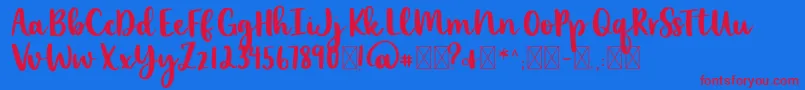 lexi new Font – Red Fonts on Blue Background