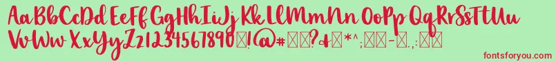 lexi new Font – Red Fonts on Green Background