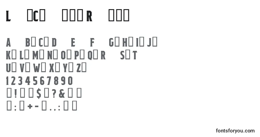 Czcionka LezChamps Regular – alfabet, cyfry, specjalne znaki
