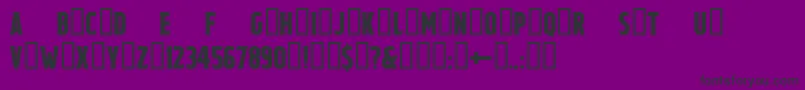 フォントLezChamps Regular – 紫の背景に黒い文字