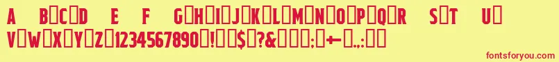 LezChamps Regular Font – Red Fonts on Yellow Background