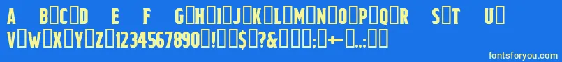 LezChamps Regular Font – Yellow Fonts on Blue Background