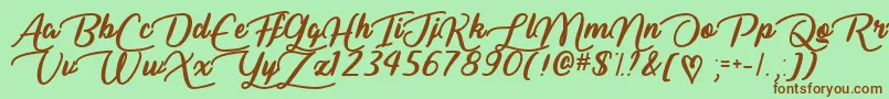 Liar Script   Font – Brown Fonts on Green Background