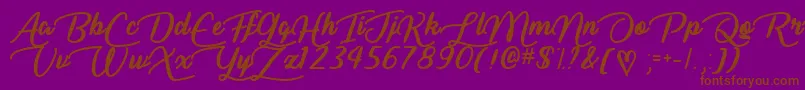 Liar Script   Font – Brown Fonts on Purple Background