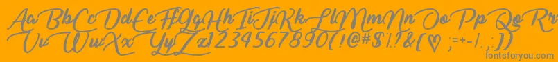 Liar Script   Font – Gray Fonts on Orange Background