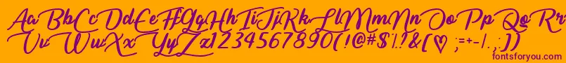 Liar Script   Font – Purple Fonts on Orange Background