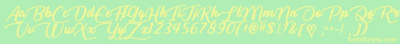 Liar Script   Font – Yellow Fonts on Green Background