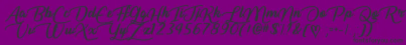 Liar Script  -Schriftart – Schwarze Schriften auf violettem Hintergrund