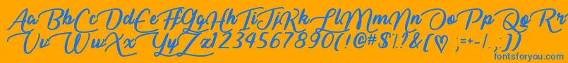 Liar Script   Font – Blue Fonts on Orange Background