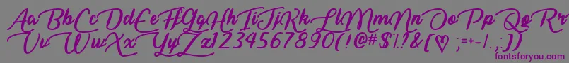 Шрифт Liar Script   – фиолетовые шрифты на сером фоне