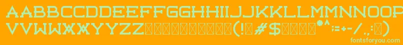 Libercity Free Font – Green Fonts on Orange Background