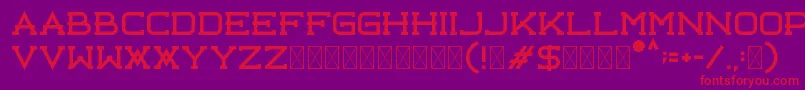 フォントLibercity Free – 紫の背景に赤い文字