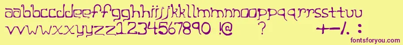 CageRegular Font – Purple Fonts on Yellow Background