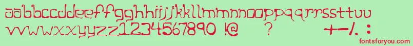 CageRegular Font – Red Fonts on Green Background