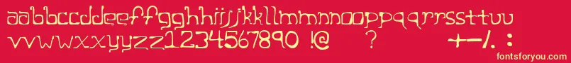 CageRegular Font – Yellow Fonts on Red Background