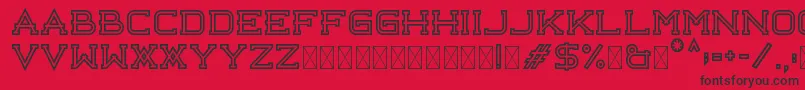 Libercity Outline Free Font – Black Fonts on Red Background