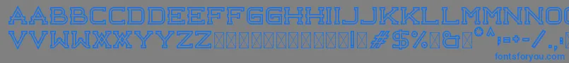 Libercity Outline Free Font – Blue Fonts on Gray Background