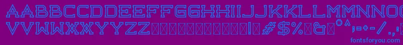 Libercity Outline Free Font – Blue Fonts on Purple Background