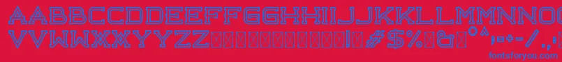 Libercity Outline Free Font – Blue Fonts on Red Background