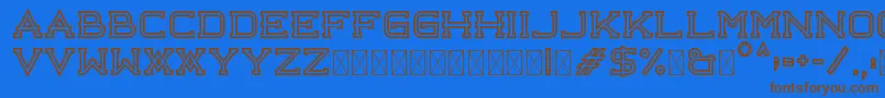 Libercity Outline Free Font – Brown Fonts on Blue Background
