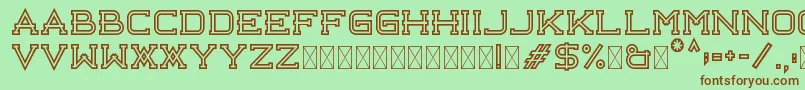 Libercity Outline Free Font – Brown Fonts on Green Background