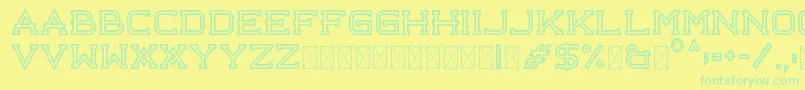 Libercity Outline Free Font – Green Fonts on Yellow Background