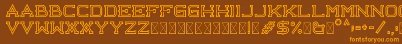 Libercity Outline Free Font – Orange Fonts on Brown Background