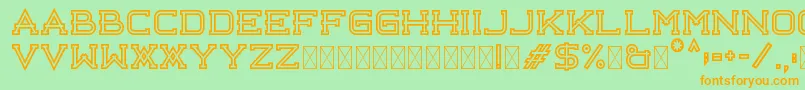 Libercity Outline Free Font – Orange Fonts on Green Background
