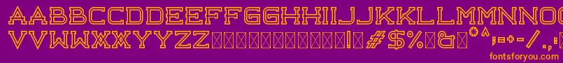 Libercity Outline Free Font – Orange Fonts on Purple Background
