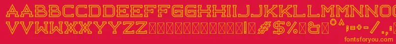 Libercity Outline Free Font – Orange Fonts on Red Background