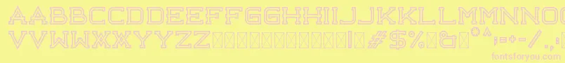 Libercity Outline Free Font – Pink Fonts on Yellow Background