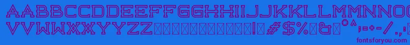 Libercity Outline Free Font – Purple Fonts on Blue Background