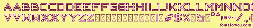 Libercity Outline Free Font – Purple Fonts on Yellow Background