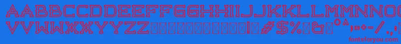 Libercity Outline Free Font – Red Fonts on Blue Background