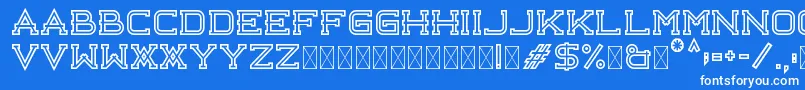 Fonte Libercity Outline Free – fontes brancas em um fundo azul