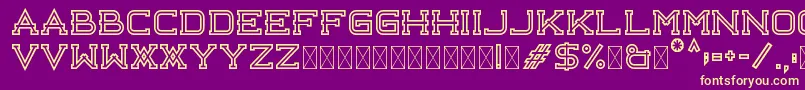 Libercity Outline Free Font – Yellow Fonts on Purple Background