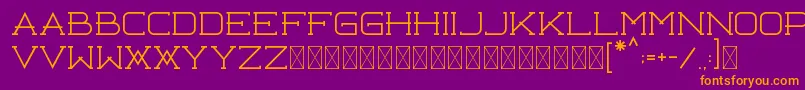 Libercity Thin Free-Schriftart – Orangefarbene Schriften auf violettem Hintergrund