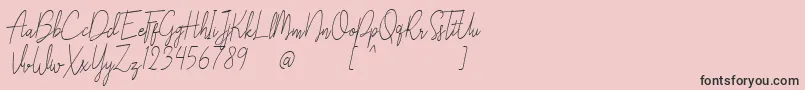 Liberika Oblique-Schriftart – Schwarze Schriften auf rosa Hintergrund