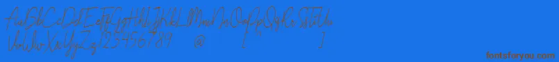 Liberika Oblique-Schriftart – Braune Schriften auf blauem Hintergrund