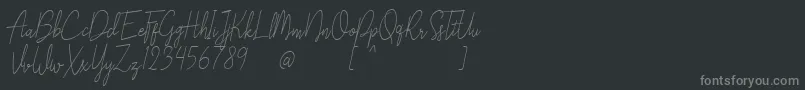 フォントLiberika Oblique – 黒い背景に灰色の文字