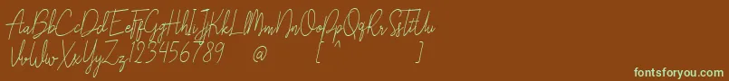 Liberika Oblique-fontti – vihreät fontit ruskealla taustalla
