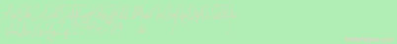 Czcionka Liberika Oblique – różowe czcionki na zielonym tle