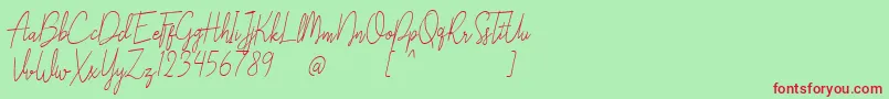 Liberika Oblique Font – Red Fonts on Green Background