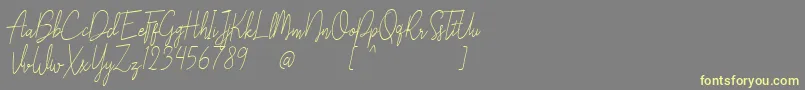 Шрифт Liberika Oblique – жёлтые шрифты на сером фоне