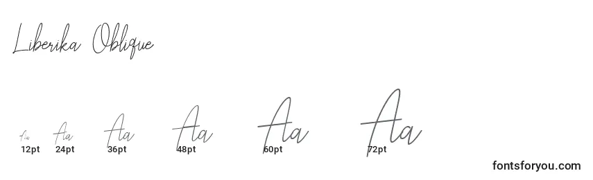 Размеры шрифта Liberika Oblique