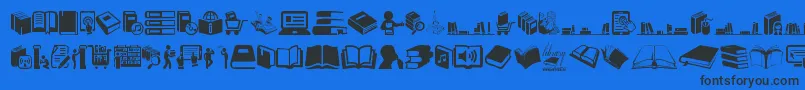 Czcionka Library – czarne czcionki na niebieskim tle